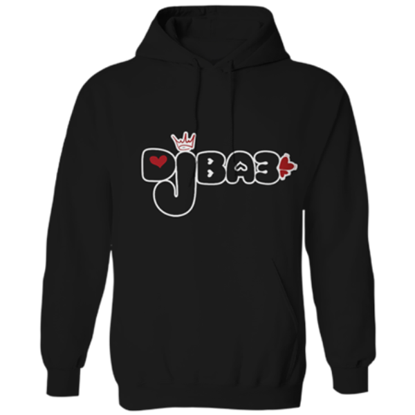 DJ BAE Burgundy Logo Black Hoodie